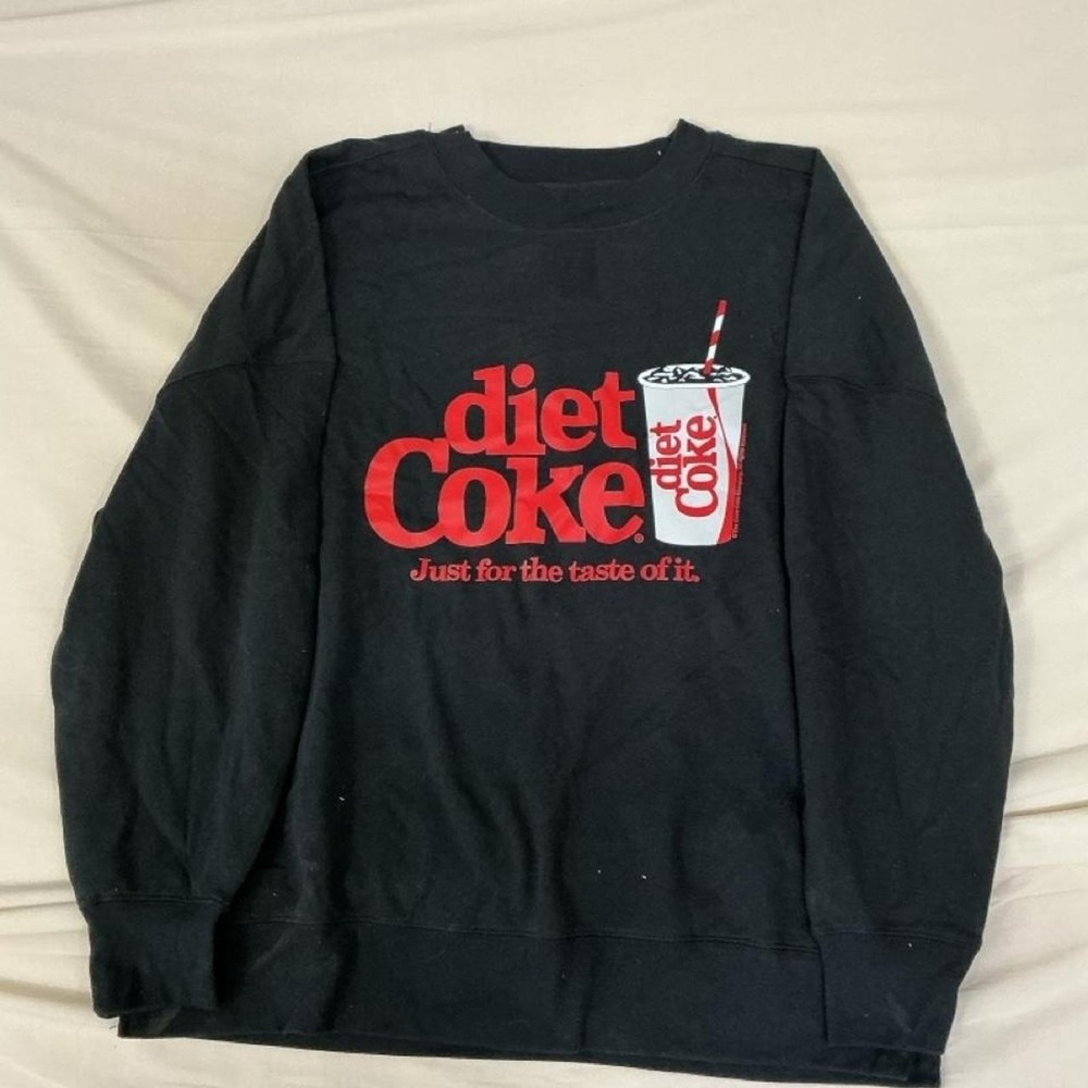 Diet Coke Graphic Sweatshirt | Women's Small | Black Crewneck